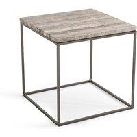 Mahaut Metal & Travertine Side Table