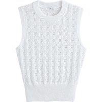 Cotton Knit Tank Top with Crew Neck