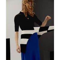 Striped Cotton Mix Jumper with Crew Neck