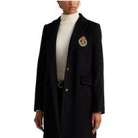Wool Mix Straight Coat with Button Fastening
