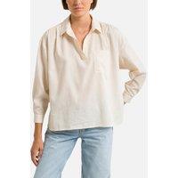 Sabor Cotton Shirt with V-Neck and Long Sleeves