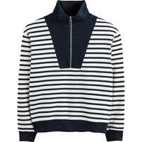 Striped Half Zip Sweatshirt in Cotton Mix