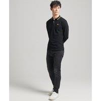 Cotton Pique Polo Shirt in Regular Fit with Long Sleeves