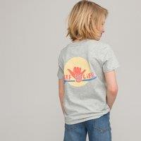 Cotton Back Print T-Shirt with Crew Neck