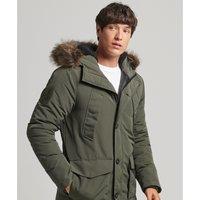 Everest Warm Hooded Parka with Buttons and Faux Fur Trim