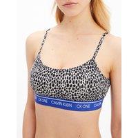 Animal Print Bralette in Cotton Mix with Shoestring Straps