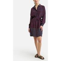 Baroque Print Shirt Dress with Tie-Waist