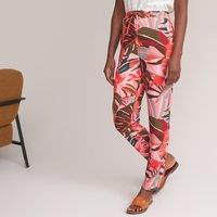 Floral Print Peg Trousers, Length 28.5"