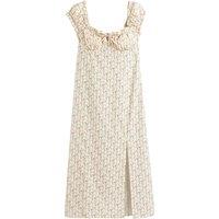 Floral Cotton Midaxi Dress with Square Neck