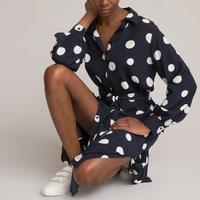 Midi Shirt Dress with Tie-Waist