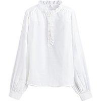 Ruffled High Neck Blouse with Long Sleeves