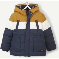 Colour Block Padded Jacket with Hood