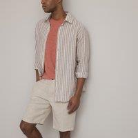 Striped Linen Shirt with French Collar