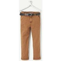 Cotton Slim Belted Trousers