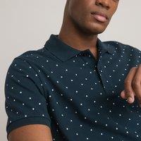 Printed Cotton Polo Shirt with Short Sleeves