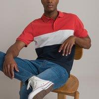 Striped Cotton Polo Shirt with Short Sleeves