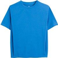 Cotton Padded Shoulder T-Shirt with Crew Neck and Short Sleeves