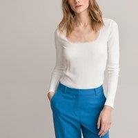 Square Neck T-Shirt with Long Sleeves