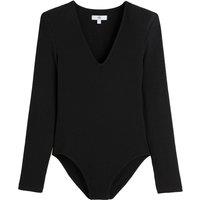 V-Neck Bodysuit with Long Sleeves