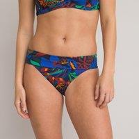 Turn-Down Bikini Bottoms in Tropical Print