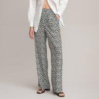 Floral Wide Leg Trousers, Length 31"