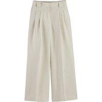 Wide Leg Trousers in Cotton & Linen, Length 30.5"