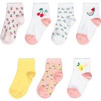 Pack of 7 Pairs of Fruit Print Socks in Cotton Mix