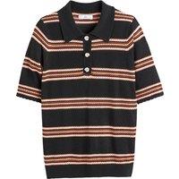 Striped Polo Shirt with Short Sleeves