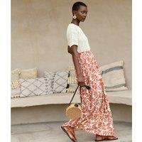 Full Maxi Skirt in Palm Tree Print