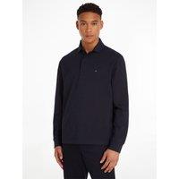 Cotton Polo Shirt with Logo Embroidery and Long Sleeves
