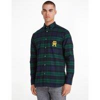 Checked Cotton Embroidered Shirt with Long Sleeves