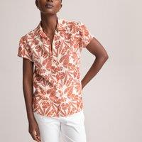 Palm Tree Print Shirt with Short Sleeves