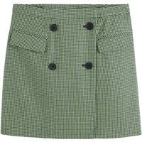 Checked Wrapover Mini Skirt