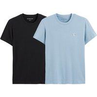 Pack of 2 T-Shirts in Cotton with Chest Logo and Crew Neck