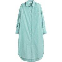 Striped Cotton Shirt Dress with Long Sleeves