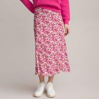 Floral Buttoned Midi Skirt