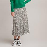 Animal Print Midaxi Skirt with Button Fastening