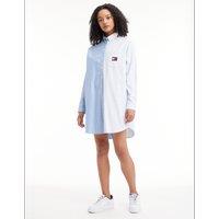 Cotton Mini Shirt Dress with Logo on Front