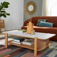 Ambre Oak and Reconstituted Marble Coffee Table