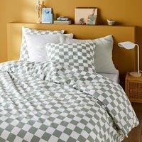 Miley Checkerboard 100% Cotton Bed Set with Square Pillowcase