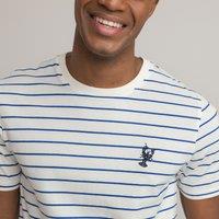 Striped Cotton T-Shirt with Crew Neck and Short Sleeves