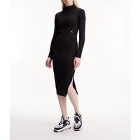 Side-Split Bodycon Dress with Long Sleeves