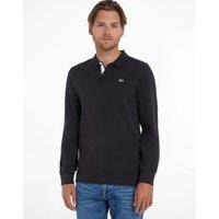 Cotton Chest Logo Polo Shirt with Long Sleeves