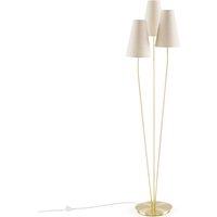 Amaya Brass, Linen & Rattan Triple Floor Lamp