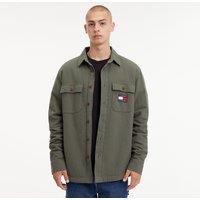 Embroidered Badge Logo Shacket in Cotton with Pockets
