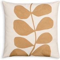 Folhas Embroidered 100% Cotton Cushion Cover