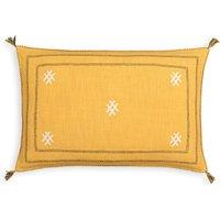 Chad Embroidered Linen and Cotton Blend Cushion Cover
