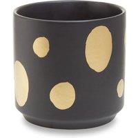 14cm Spotted Ceramic Planter - Black & Gold