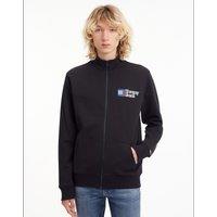 Logo Print Cotton Cardigan with Zip Fastening