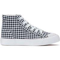 Kids High Top Trainers in Checked Canvas